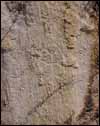 A Byzantine image incised into the smooth rock face, a little apart from the main group of devils on the previous image.