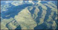 Kerkenes from the hot air balloon showing the 7 km city wall. Sahmuratli is at centre left.